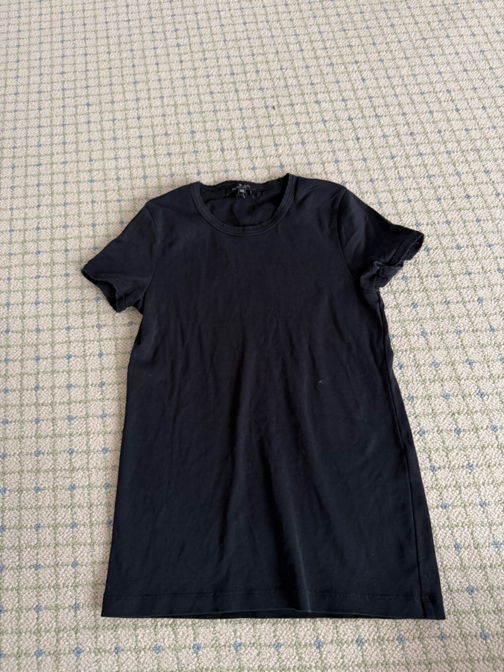 rag & bone Black Crewneck Short Sleeve Tee